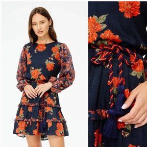 Roberta Roller Rabbit Verdun Mini Dress Small Long Sleeve A-Line Flowy Summer